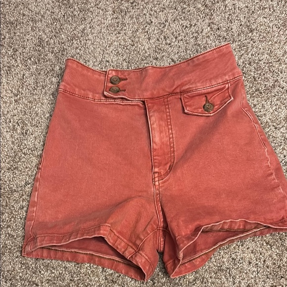 We The Free high waisted Sammi Retro Pink Shorts Size 27 - Picture 2 of 6